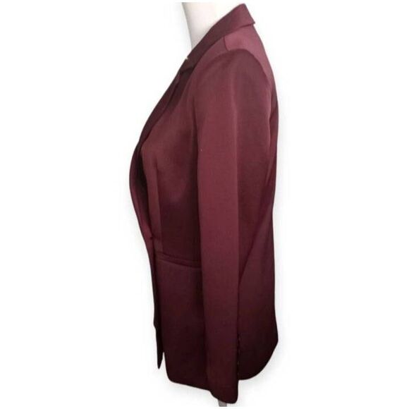 HALOGEN BURGUNDY SATIN BLAZER SZ.XS EUC. - Picture 5 of 8
